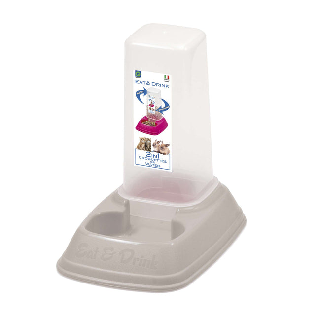 Tolva antideslizante con comedero y bebedero pequeño GP 0.70L