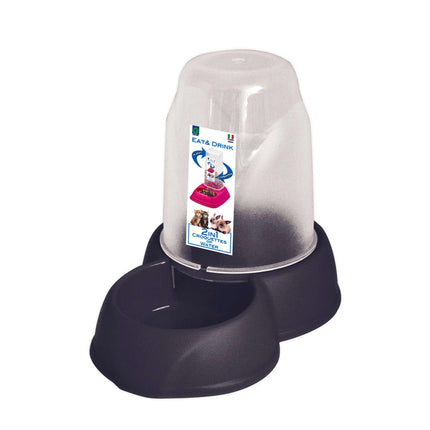 Tolva antideslizante con comedero y bebedero mediano GP 1.60L