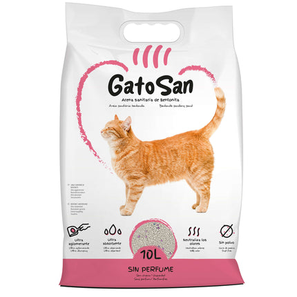 Arena sanitaria de bentonita GatoSan de 10 litros (Pack de 2 uds)
