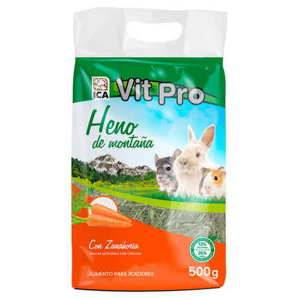 Heno de montaña con zanahoria VITPRO de 500 gramos (Pack de 6 uds)