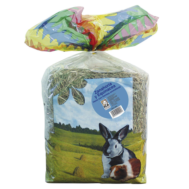 Heno Premium con zanahoria y equinácea de 500 gramos (Pack de 6 uds)