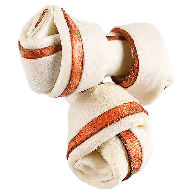 Huesos de piel con nudo sabor batata NutraDog 25 unds.