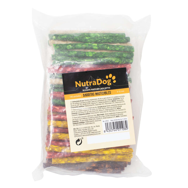 Barritas masticables de colores NutraDog de 10 mm - 100 unidades