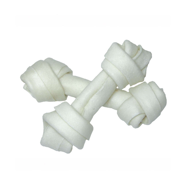 Hueso blanco de piel con nudo de 15 cm