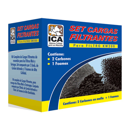 Carga de Carbón activado para micro filtro KW200