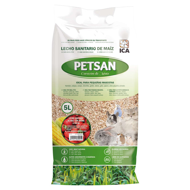 Lecho de maíz con esencia de fresa PETSAN de 15 litros