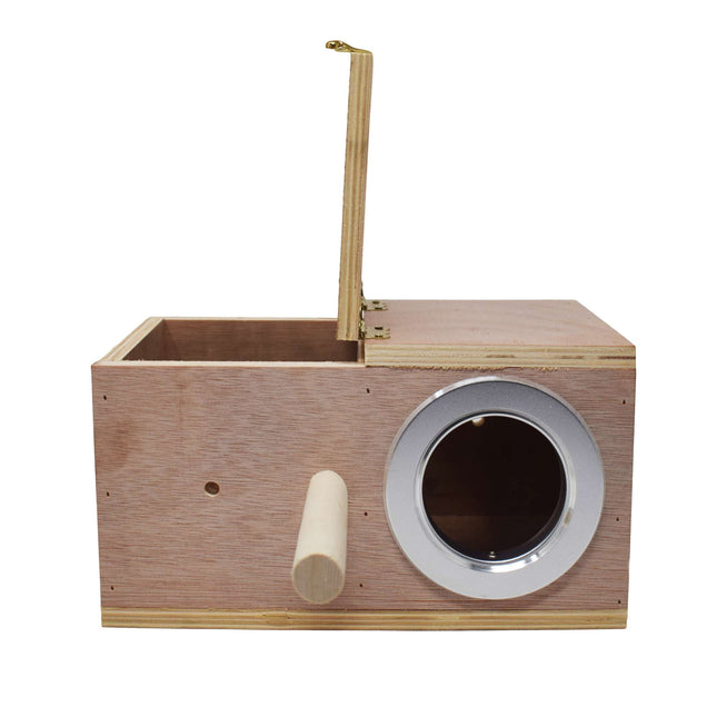 Nido de madera para Psitácidas pequeñas Periquitos 25 cm.