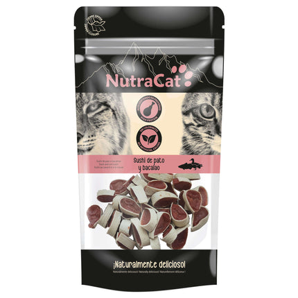 Snack sushi de pato y bacalao NutraCat de 30 gramos (Pack de 15 uds)