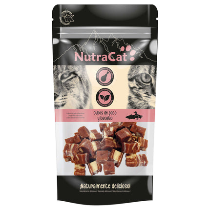 Cubos de pato y bacalao NutraCat de 30 gramos (Pack de 15 uds)