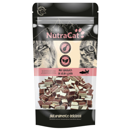 Mini sándwich de atún y pollo NutraCat de 30 gramos (Pack de 15 uds)