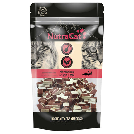 Mini sándwich de atún y pollo NutraCat de 50 gramos (Pack de 15 uds)