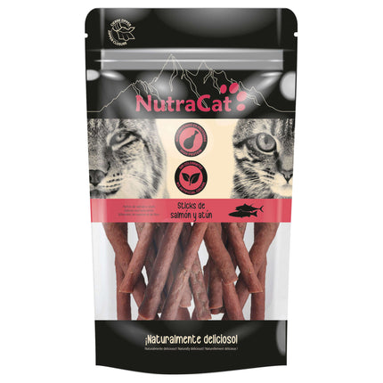Sticks de salmón y atún NutraCat de 50 gramos (Pack de 15 uds)