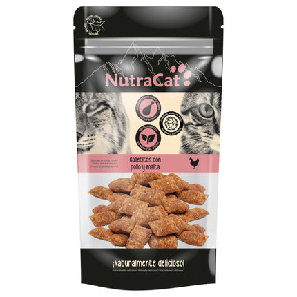 Galletitas con pollo y malta NutraCat de 30 gramos (Pack de 15 uds)