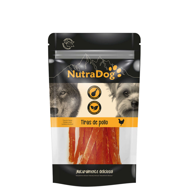 Snack tiras de pollo NutraDog - 50 gramos (Pack de 12 uds)
