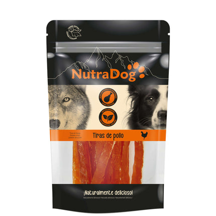 Snack tiras de pollo NutraDog - 100 gramos (Pack de 12 uds)