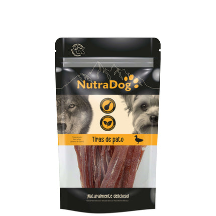 Snack tiras de pato NutraDog - 50 gramos (Pack de 12 uds)