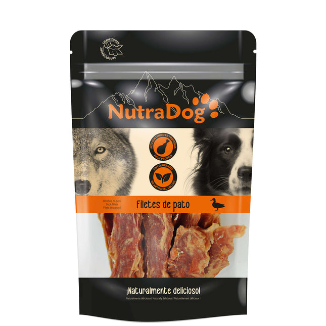 Snack filetes de pato NutraDog - 100 gramos (Pack de 12 uds)
