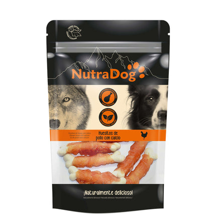 Snack huesitos de pollo con calcio NutraDog - 100 gramos (Pack de 12 uds)