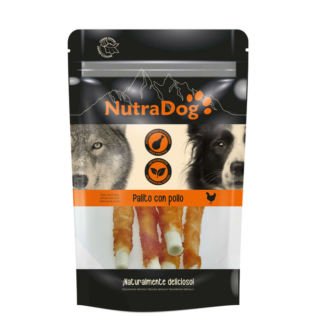 Palitos con pollo NutraDog de 100 gramos (Pack de 12 uds)