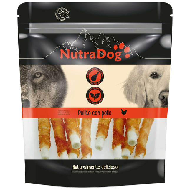 Palitos con pollo NutraDog - 350 gramos (Pack de 6 uds)