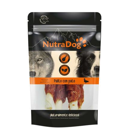Palitos con pato NutraDog - 100 gramos (Pack de 12 uds)
