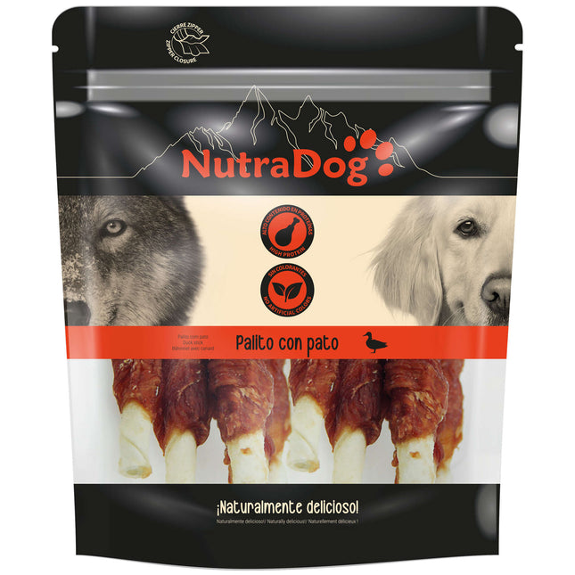 Palitos con pato NutraDog - 350 gramos (Pack de 6 uds)