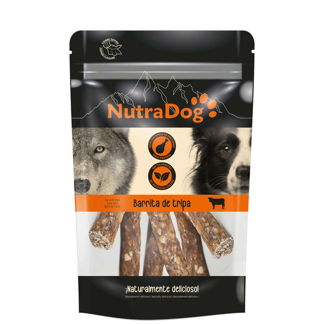 Barritas de tripa NutraDog - 100 gramos (Pack de 12 uds)