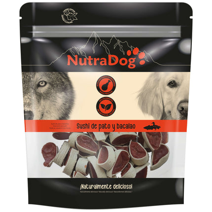 Snack sushi de pato y bacalao NutraDog - 350 gramos (Pack de 6 uds)