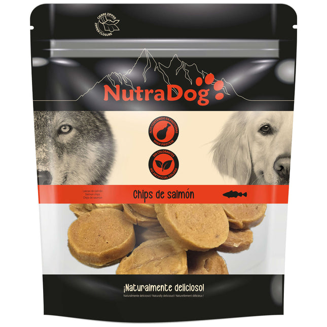 Chips de salmón NutraDog de 350 gramos (Pack de 6 uds)