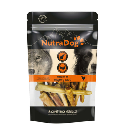 Barritas de colágeno y pollo S NutraDog de 100 gramos (Pack de 12 uds)