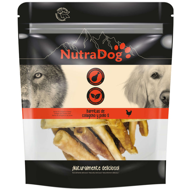Barritas de colágeno y pollo S NutraDog de 350 gramos (Pack de 6 uds)