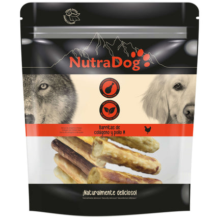 Barritas de colágeno y pollo M NutraDog de 350 gramos (Pack de 6 uds)