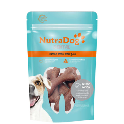 Huesitos sabor pollo NutraDog DENTAL  (Pack de 12 uds)