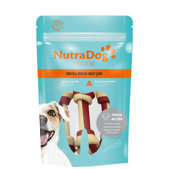 Huesos con nudo rojos NutraDog DENTAL  (Pack de 12 uds)