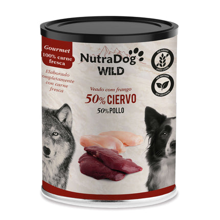 Lata de ciervo y pollo para perros NutraDog WILD Gourmet - 400 gramos (Pack de 15 uds)