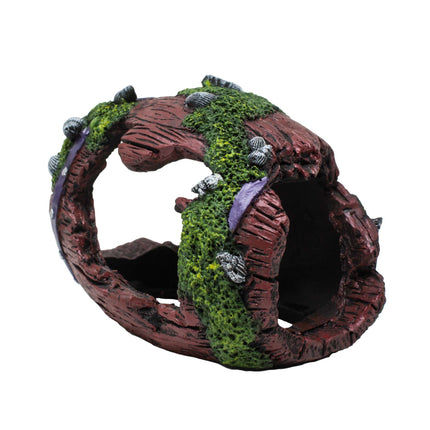 Ornamentos barril hundido marrón oscuro con algas de ICA 12.50 cm.