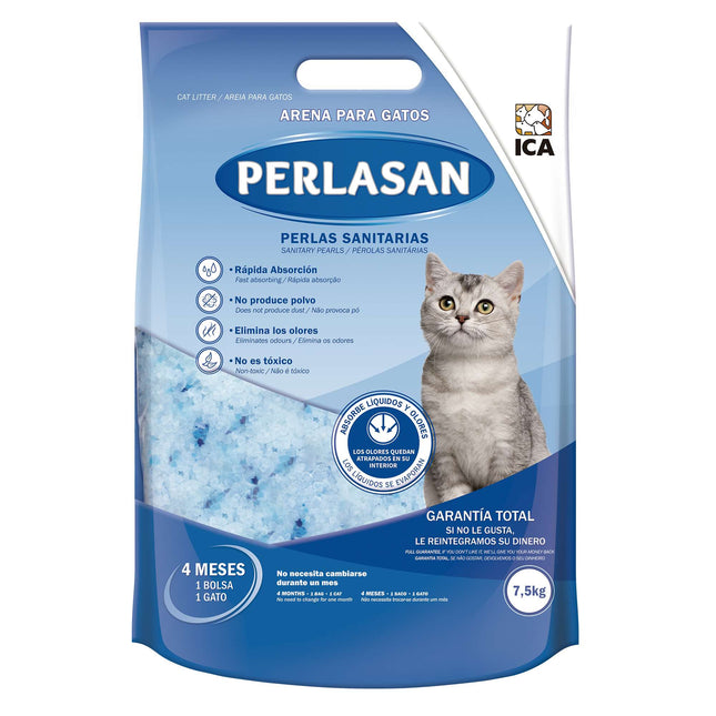 Lecho sanitario PERLASAN de 7,5 kg para gatos (Pack de 2 uds)