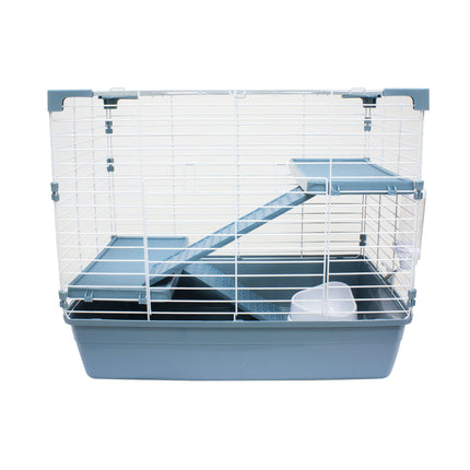 Jaula RABIT blanca y azul para conejos y cobayas 69 cm.