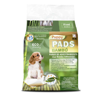 Paños de Adiestramiento Puppy Pads Bambú 60cm x 60 cm. - 10 unds.