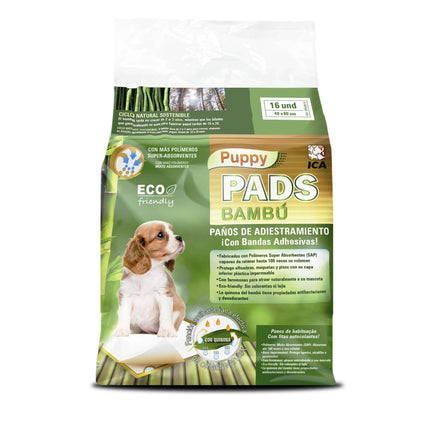 Paños de Adiestramiento Puppy Pads Bambú 40cm x 60 cm. - 16 unds.