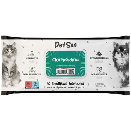 Toallitas con clorhexidina PetSan (Pack de 6 uds)