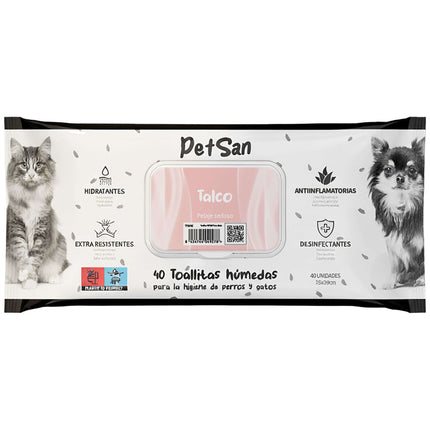 Toallitas con aroma a talco PetSan (Pack de 6 uds)
