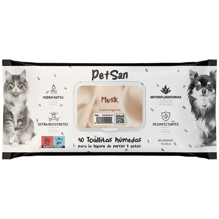 Toallitas con aroma a musk PetSan (Pack de 6 uds)