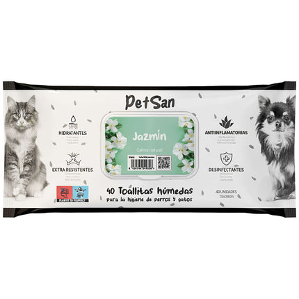 Toallitas con aroma a jazmín PetSan (Pack de 6 uds)