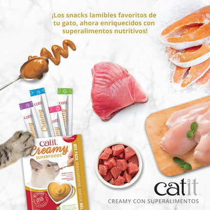 Catit Creamy Superfood Multipack - 8x10g (Pack de 12 uds)