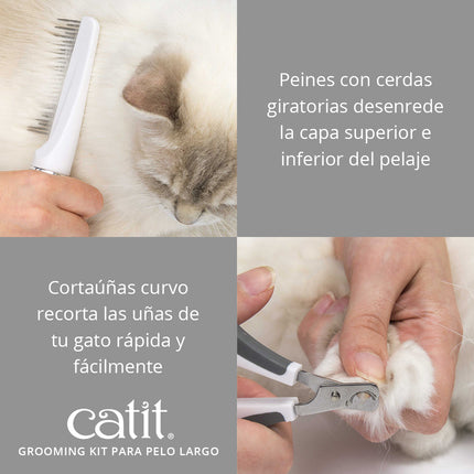 Catit Grooming Kit, Pelo Largo
