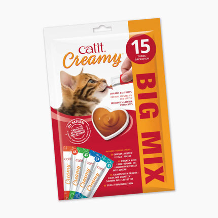 Catit Creamy Salmón y Gambas - 15x10g (Pack de 8 uds)