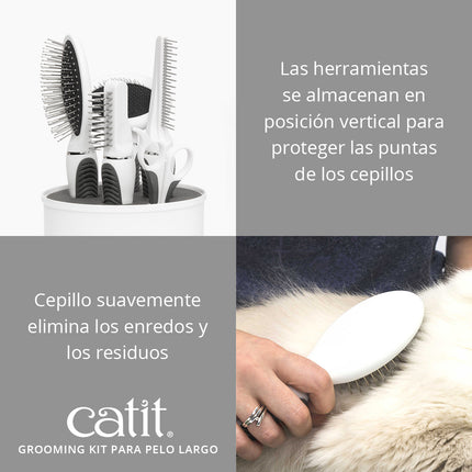 Catit Grooming Kit, Pelo Largo