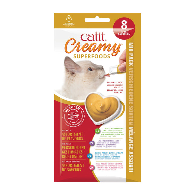 Catit Creamy Superfood Multipack - 8x10g (Pack de 12 uds)