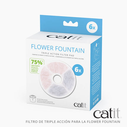 Catit Filtro Triple Acción (Menos Plástico), 6 uds